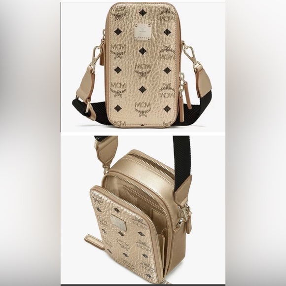 MCM Bags Mcm Cross Body Bag In Gold Brand New In A Box With Dust
